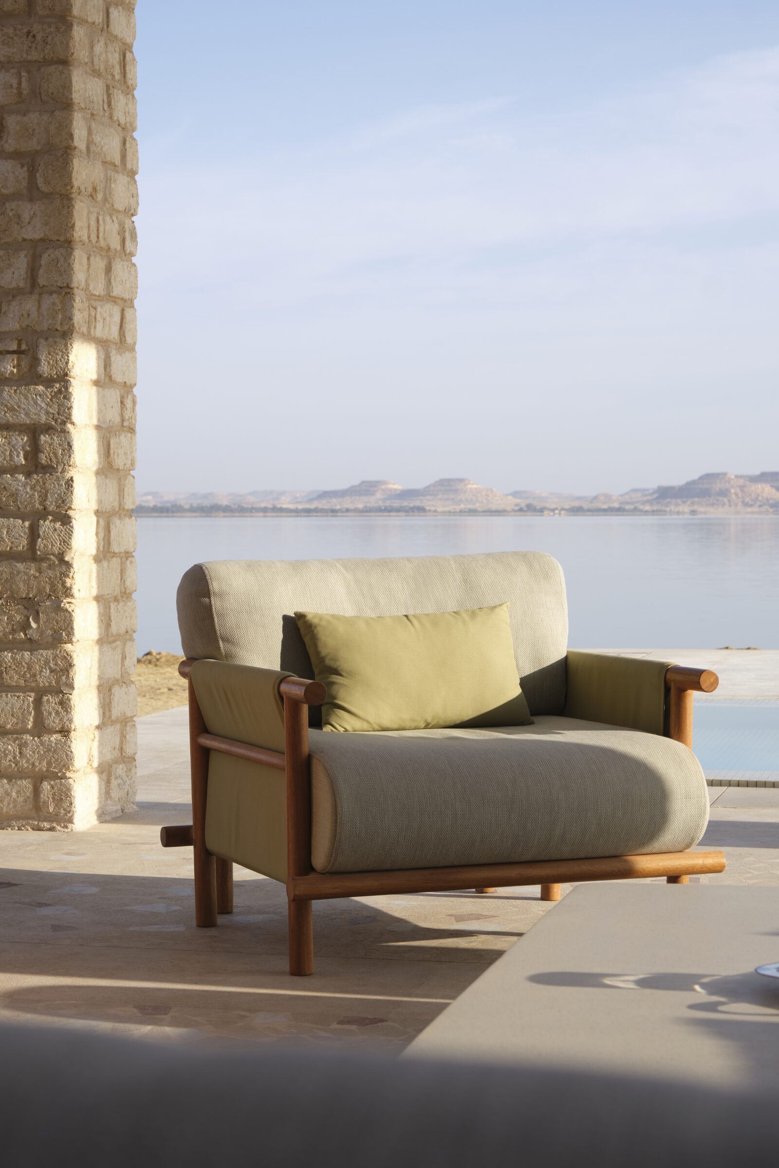 Lounge chair at the water